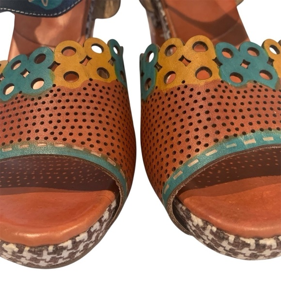 Spring Step L’Artiste Sandal Jive Quarter Strap Camel Multi TanBlackBRN H3”40 8 - Picture 5 of 15